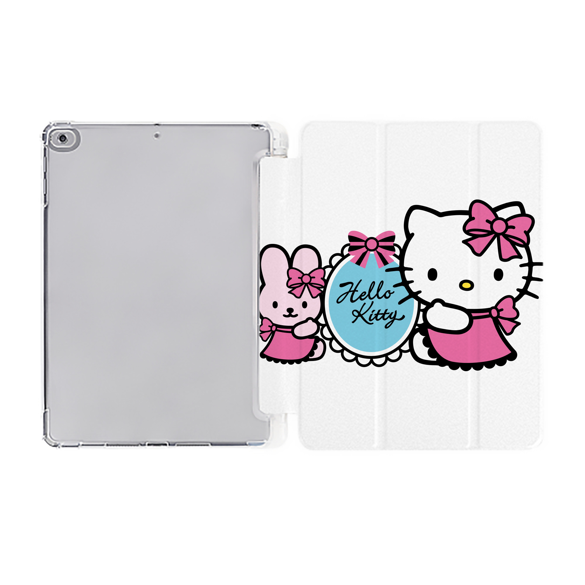 （画像用） Hello Kitty ハローキティ IPad ケース ペン収納付き 三つ折りスタンド PUレザー×シリコン 対応機種9.5/10.5/10.9インチ